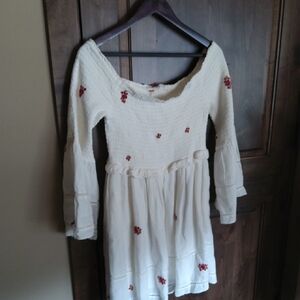 Free People Cream Sundress with Bell Sleeves